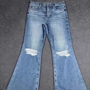 American Eagle Jeans Damen 12 Super High-Rise Flare Distressed Stretch Boho - Bild 1 von 10
