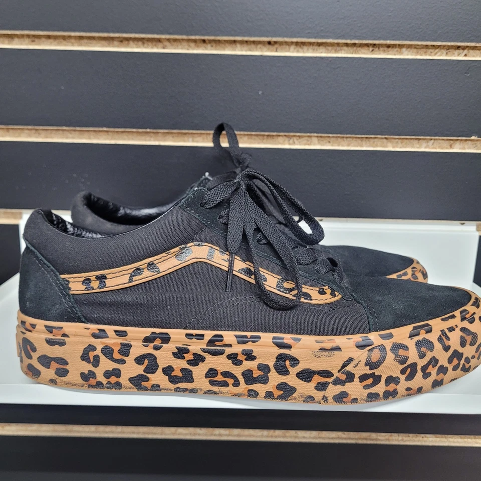 Old Skool Platform Vans Leopard Print Suede Womens 11/Mens 9.5 - Image 1 of 4