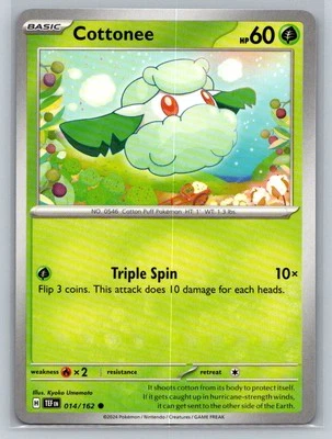 Cottonee #014/162 SV05: Temporal Forces Common - Pokemon Cards C89 - Image 1 of 2