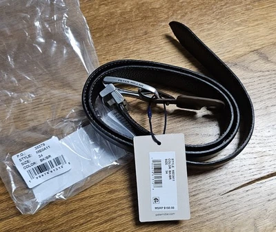 Nuevo Cinturón de Cuero Guijarro Reversible Peter Millar $150 para Hombre 34 MEOA11 Negro Marrón Foto 1 de 3