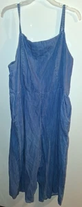 Old Navy Medium Denim Wide Leg Tank Top Capri Strampler Gr. XXL - Bild 1 von 2