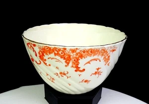 Grimwade Bros Staffordshire Porzellan orange Blumen & Wirbel 3 1/4" Schüssel 1893 - Bild 1 von 8