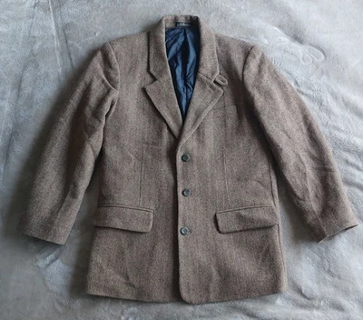Blazer de colección LL Bean para hombre marrón tweed 100 % lana Shetland aislante | 40R Foto 1 de 4