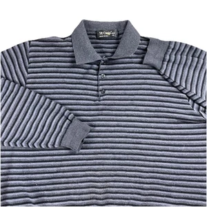 Vintage St. Croix Sweater Wool Blend Henley Stripes Subtle Argyle Great Shape - Picture 1 of 18