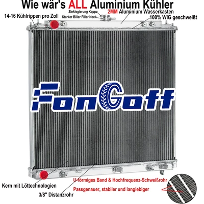 2 Row Radiator For Nissan Navara D40 Pathfinder R51 YD25 2.5 Diesel 05-12 - Image 1 of 4