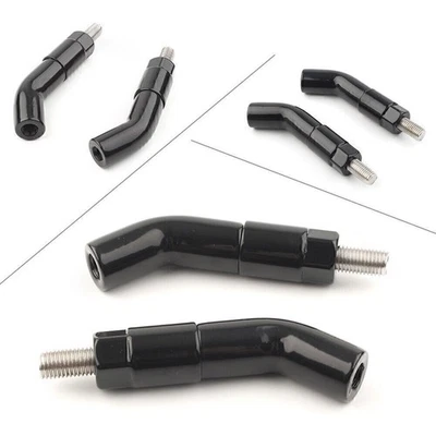 2x Black Mirror Stem Extenders For Harley Davidson Iron 1200 XL1200NS 18-19 - image 1 of 4