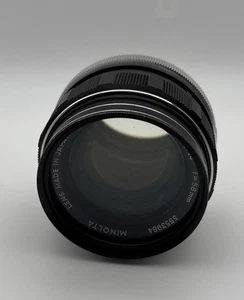 Minolta 58mm f/1.4 Rokkor PF MC Mount obiettivo messa a fuoco manuale vintage Giappone usato LEGGI - Foto 1 di 16