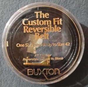 Cinturón reversible vintage Buxton marrón a negro - letra S - se adapta hasta 42 pulgadas *NUEVO* - Imagen 1 de 5