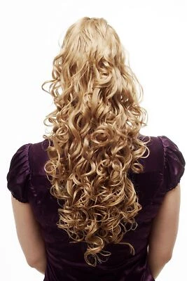WIG ME UP Voluminös wallendes Haarteil Pferdeschwanz Zopf lockig lang Blond 60cm N310-124