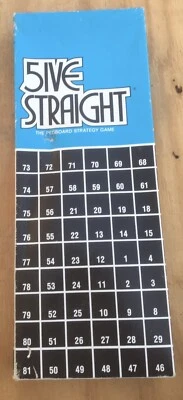 Complete Vintage 5ive Five Straight Pegboard Strategy Game 1968 - Image 1 of 2