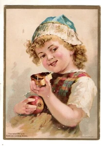 1880s Prof. Horsford's Baking Powder Cake Apple Cute Baby 5.5 x 7.5 Inches - Picture 1 of 2