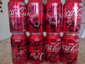 Menge 8 Cola Coca-Cola Marvel Superhelden leere Sammlerdosen aus Brasilien - Bild 1 von 7