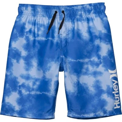 Hurley Big Boys M Board Swim Shorts Lined Blue Tie Dye Trunks Knee Length - Image 1 of 2