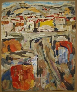 Ukrainian Soviet USSR Painting fauviusm cubism avantgarde cityscape Vladivostok - Picture 1 of 9