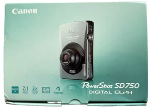 EXCELLENT CANON POWERSHOT SD750 DIGITAL ELPH CAMERA BUNDLE COMPLETE IN BOX - Bild 1 von 14