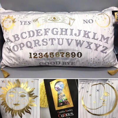 Cynthia Rowley Halloween Blanco Ouija Tablero Pluma Almohada Lujo Diseñador XL 30" Foto 1 de 4