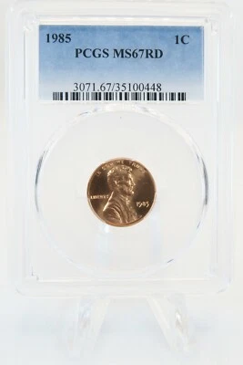 1985-P PCGS MS67RD Lincoln Cent Business Strike 1C - Image 1 of 2