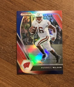 Russell Wilson 2021 Prizm Draft Picks Red White Blue #8 Seattle Seahawks Badgers - Picture 1 of 2
