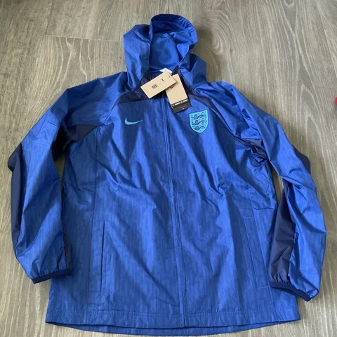 Nike England AWF Pre-Match Full Zip Soccer Jacket Blue Men's Size: Large NWT Cover