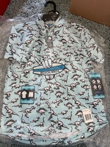 Beach Bros little boys Cabana Set sz. 6 NWT Blue with dinosaurs! - Picture 1 of 6