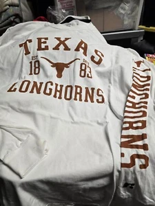 Texas Longhorns LS white T-shirt Large New - Picture 1 of 1