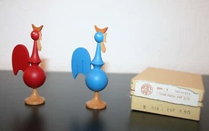 Erzgebirge Hahn, Dregeno, 2 Stück Vintage Osterfiguren, Original Erzgebirge, TOP - Bild 1 von 3