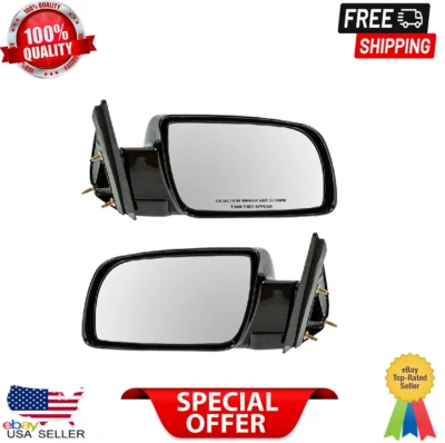 Juego de 2 pares de espejos laterales manuales negros izquierda derecha y derecha derecha derecha para camioneta Foto 1 de 4