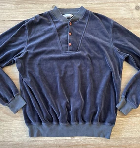 VINTAGE MONTGOMERY WARD MENS Gray VELOUR HENLEY CHEST *46 See Description - Picture 1 of 4