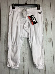 Pantalones blancos de fútbol juvenil BIKE BYFB50 con bolsillos, broches y cinturón - nuevos con etiquetas L - Imagen 1 de 7