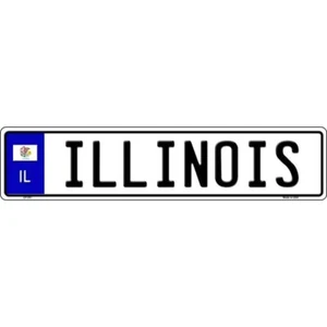 Letrero de matrícula Illinois Metal Europeo 20,5" x 4,5" para auto camión hogar - Imagen 1 de 1