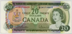 1969 Bank of Canada $20 Banknote - VF+ - SN: *EA1714429 - Picture 1 of 2