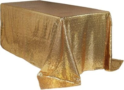 90 x 132 inch 6 ft Rectangular Glitz Sequin Tablecloth, Table Linens for Events - Image 1 of 4