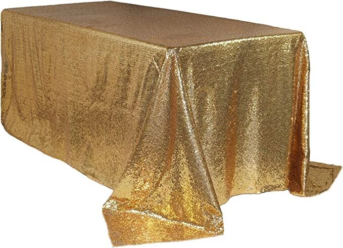 90 x 132 inch 6 ft Rectangular Glitz Sequin Tablecloth, Table Linens for Events - Image 1 of 4
