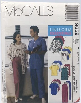 Scrubs Uniform Size S-L M9652 Uncut Sewing Pattern Cardigan Vest Pants Shirt - Image 1 of 2