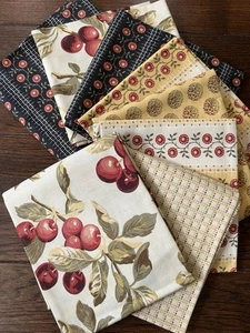 MODA Bauernmarkt von Brannock & Patek - 8 Fat Quarter Konvolut - Sahnekirschen - Bild 1 von 6