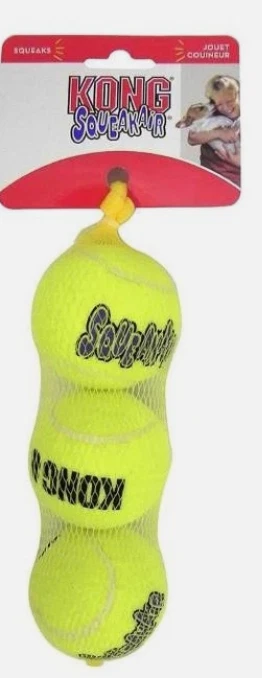 KONG Squeakair Tennis Balls 3 packs MEDIUM Squeaky Dog Fetch Toy 2.5" - Image 1 of 1