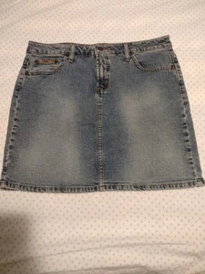 EUC Vintage Y2K Low Rise Mini Denim Jean Skirt Size 13 Retro Festival Wear Cute - Picture 1 of 18