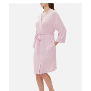 Gap Body M Morgenmantel rosa gerippt weich Gürtel Wickel Langarm NEU Neu mit Etikett - Bild 1 von 9