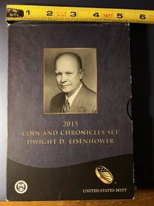 2015 Dwight D Eisenhower Coin And Chronicles Set Reverse Proof & Silver Medal - Picture 1 of 18