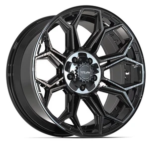 4PLAY Wheel 20x9 5x127 + 5x139.7 Dodge Jeep RAM 4P83 Black Wheel (1) - Picture 1 of 5