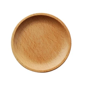 Plato redondo de madera de playa de 12 cm plato postre bandeja para bebé para sostener taza de cocina - Imagen 1 de 12