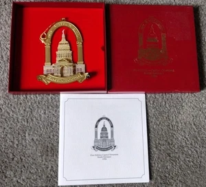 Vintage 1996 First Edition Texas State Capital Ornament w/Box & Paper Work - Picture 1 of 3