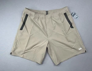 RVCA Mens Dark Khaki Kevin EW Hybrid Athletic Shorts Sz M - Picture 1 of 4