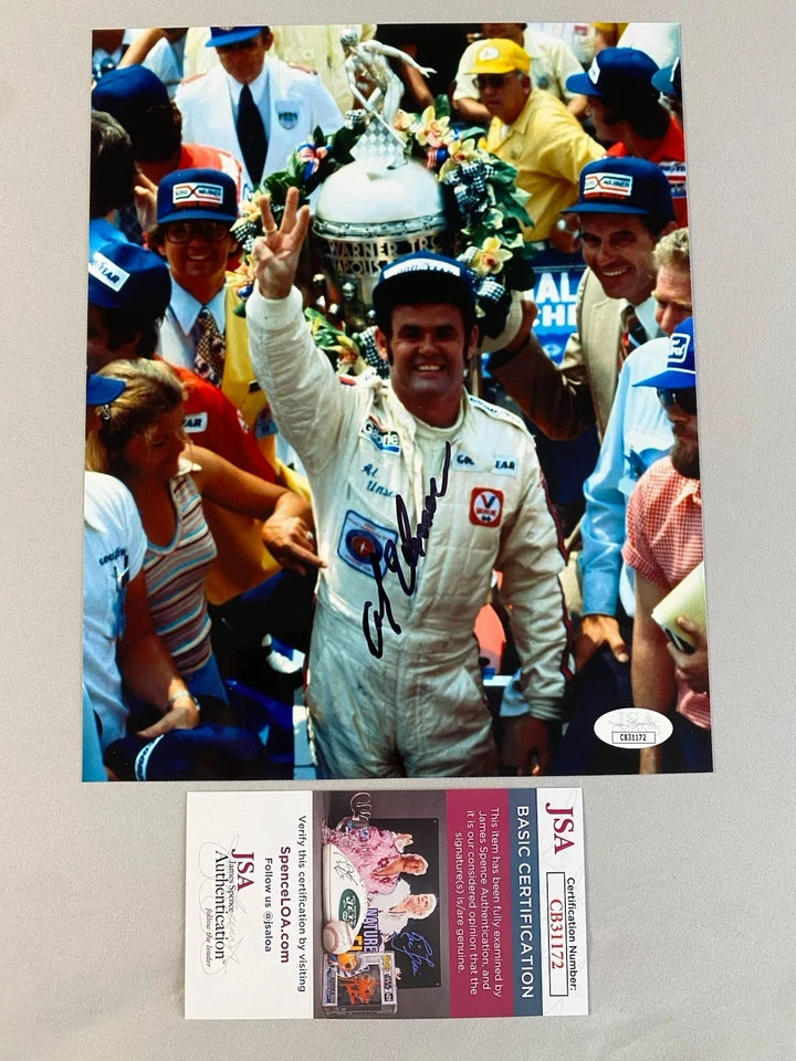 1978 INDIANAPOLIS 500- AL UNSER AUTOGRAPH 8x10 VICTORY PHOTO JSA CB31172 - Image 1 of 1