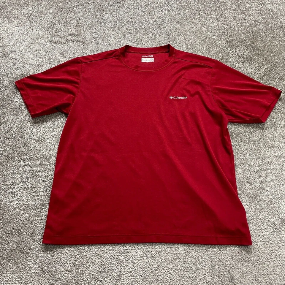Camiseta Columbia Omni Wick Hombre XL Roja Cuello Redondo Manga Corta Suave Tenis Activo Foto 1 de 4