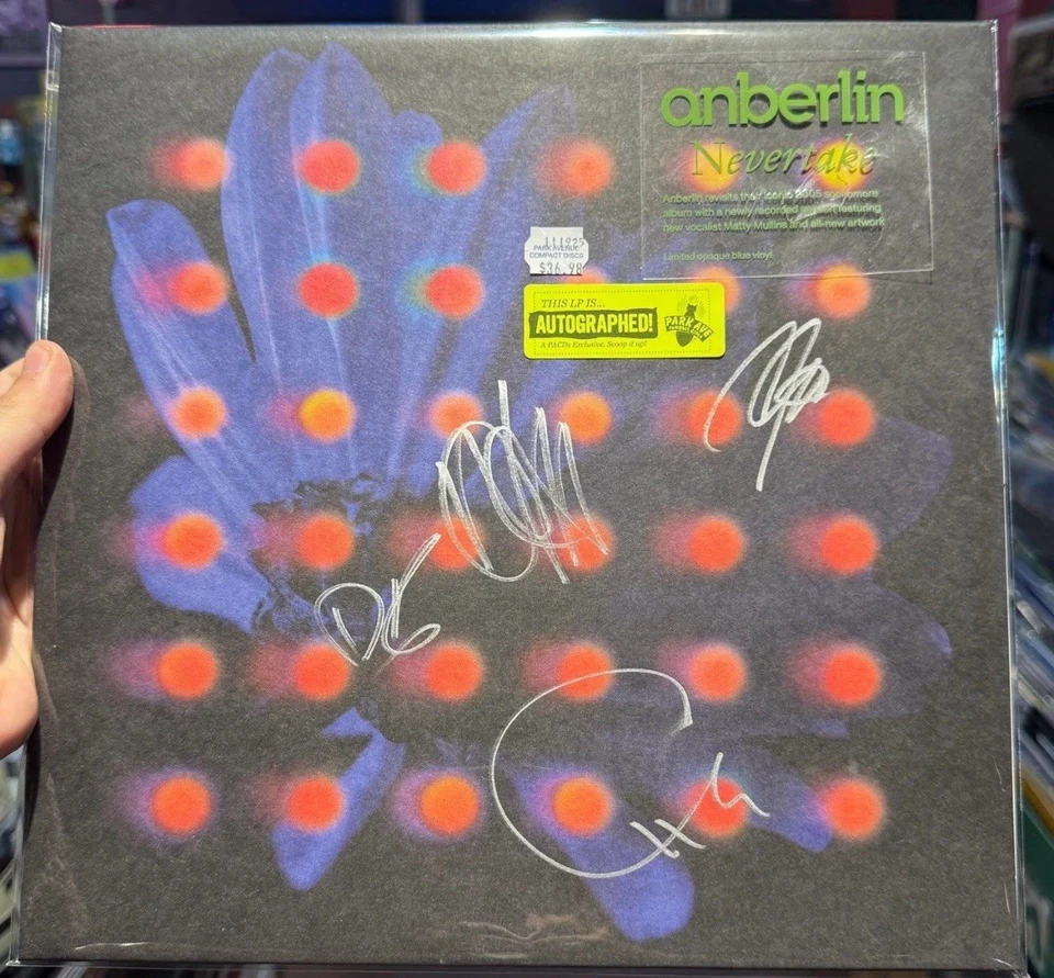Anberlin Nevertake Park Ave SIGNED On Cover Exclusive Opaque Blue LP - Imagem 1 de 1