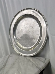 Large Antique English Pewter Charger, Marked Samuel Ellis, 15 Inch, c. 1725 - Picture 1 of 18