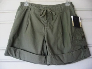 LIZ CLAIBORNE...ARMY GREEN...CARGO ROLL...DRAW STRING...COTTON...SHORTS...NWT 2 - Picture 1 of 6