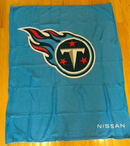 NFL Tennessee Titans Logo Nissan Stadium Fleece Throw Blanket Playoffs 2022 Cover