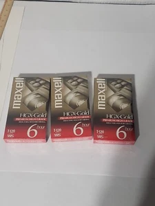 3 Maxell T-120 246m 120 Minute HGX Gold Premium High Grade Video Tape Sealed - Picture 1 of 2